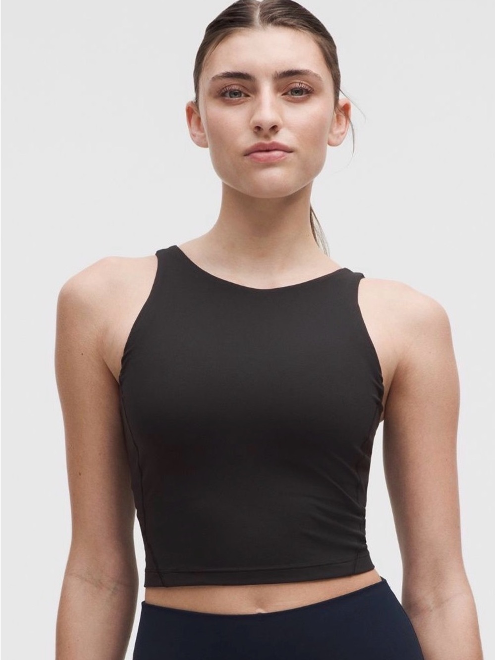 lululemon athletica Black Cropped High-Neck Tank Top